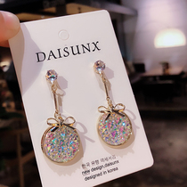 South Korea 2019 spring new personalized fashion trend long crystal personalized color diamond earrings earrings earrings earrings female