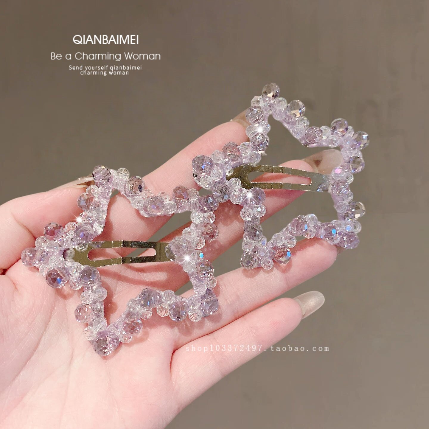 发夹女精致水晶五角星边夹儿童百搭侧边刘海夹甜美洋气中长发bb夹