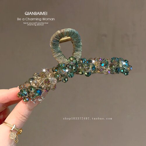 森系重工水晶抓夹轻奢大号鲨鱼夹
