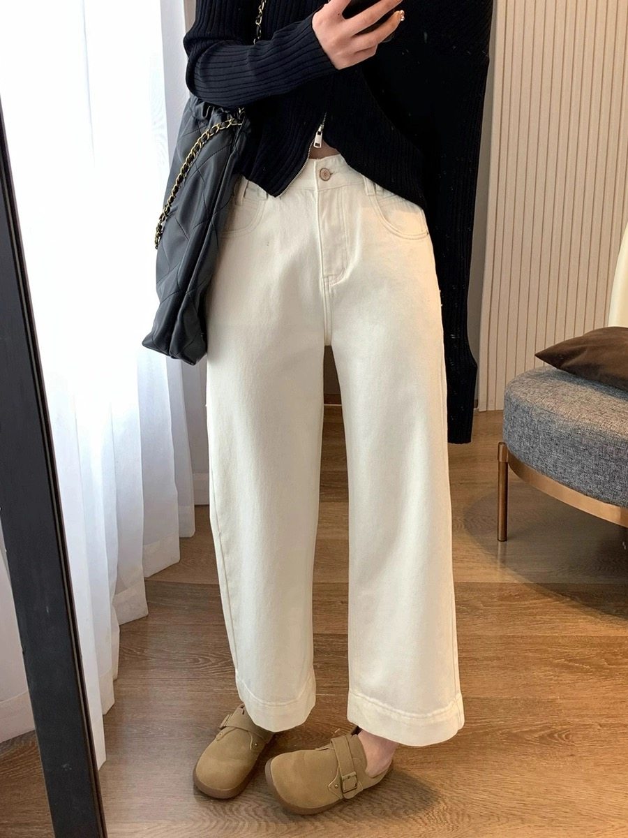 富尔大码定制女装肥妹妹mm复古水洗牛仔夏高腰宽松显瘦直筒九分裤,女装/女士精品,大码裤装,淘宝优惠券,粉丝福利购,淘宝优惠卷