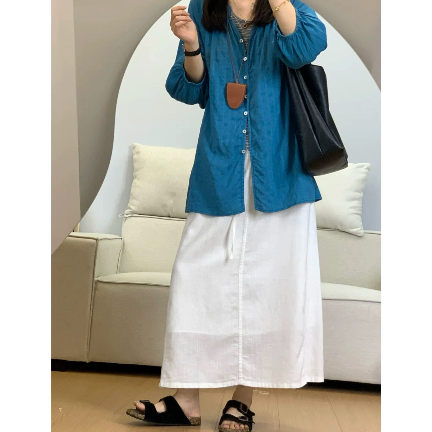 富尔大码定制女装微胖mm白色棉麻工装半身裙夏宽松显瘦a字中长裙,女装/女士精品,大码半身裙,淘宝优惠券,粉丝福利购,淘宝优惠卷