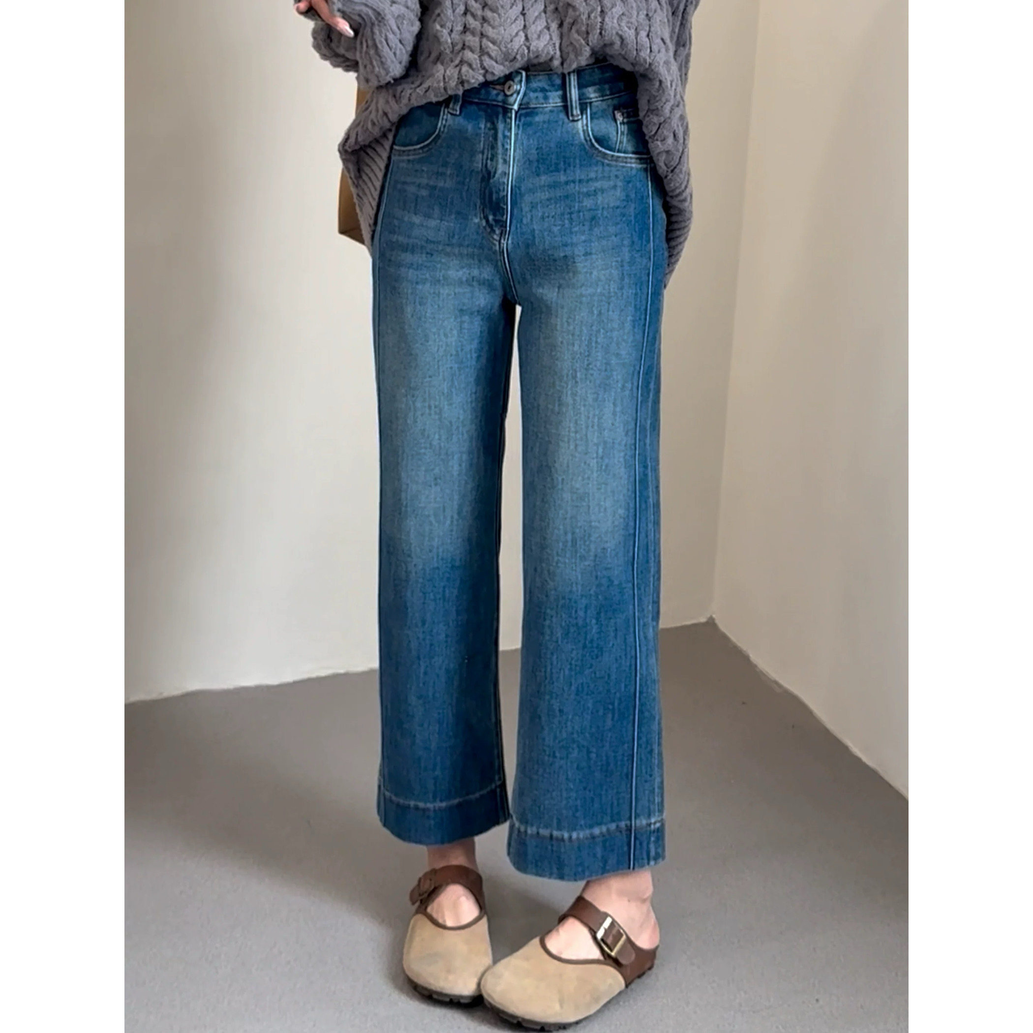 富尔大码定制女装微胖mm复古直筒牛仔秋季高腰宽松显瘦阔腿九分裤,女装/女士精品,大码裤装,淘宝优惠券,粉丝福利购,淘宝优惠卷