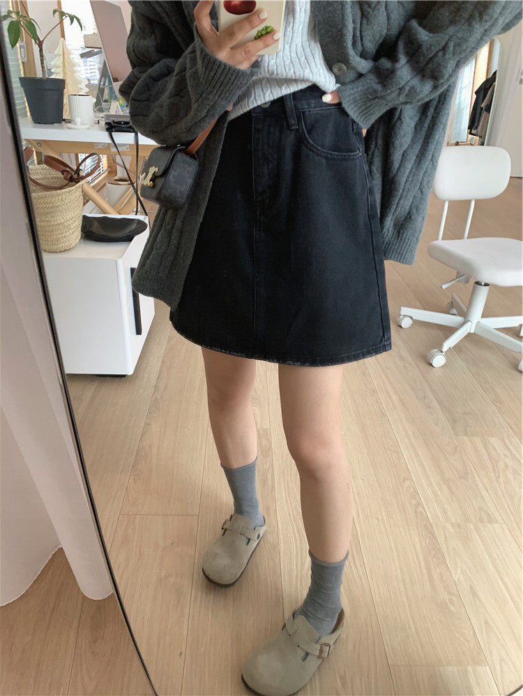 富尔大码定制女装胖妹妹mm复古牛仔短裙夏薄款宽松显瘦A字半身裙