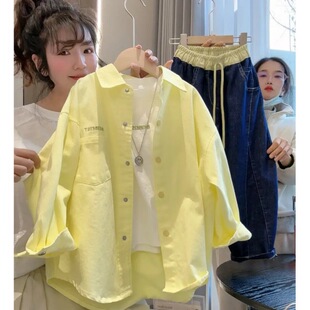 女童春装2026新款外套儿童时髦洋气韩版网红上衣女孩春秋炸街衬衫