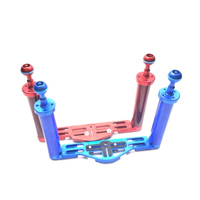 bubblescuba潜水摄影支架双碳纤浮力握把不含灯可安装快门连杆