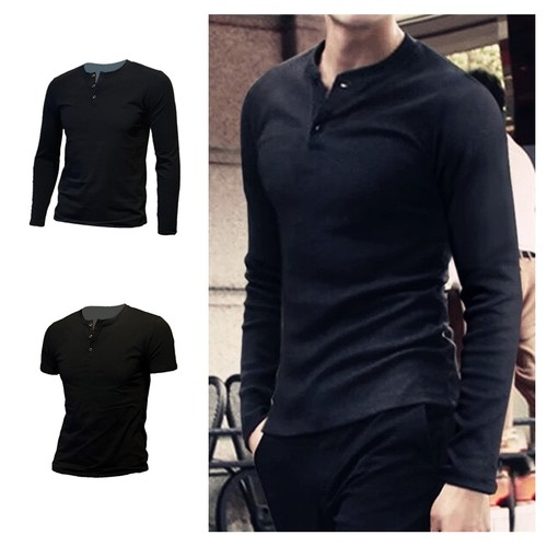 亨利领硬汉打底衫美式亨利衫