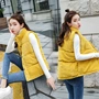 Áo ga-lông cotton châu Âu ngắn phần thời trang Hàn Quốc nữ dày lên hoang dã áo khoác vest - Áo vest thời trang công sở nữ cao cấp