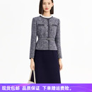 小香风时尚 新品 娜家25冬季 气质显瘦假两件连衣裙子 商场同款