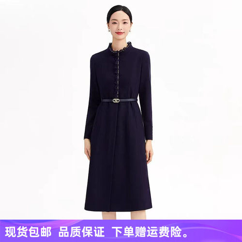 【绵羊毛】娜家商场同款25秋冬新品时尚简约气质修身显瘦连衣裙子