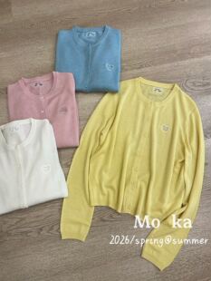 欧洲站2026春季新款刺绣镂空长袖针织衫女减龄短款毛衣开衫外套