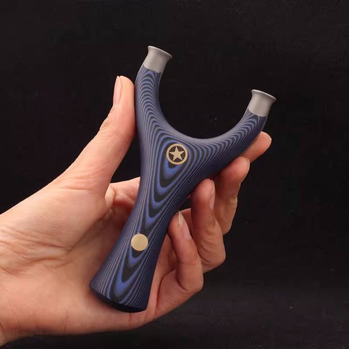 正品钛钢G10飞虎叉弹弓圆头五星扁皮弓高精度大威力免绑户外实战