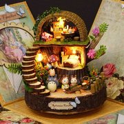 My Neighbor Totoro Music Box Music Box Hayao Miyazaki Assembled Wooden DIY Handmade Creative Children's Day Girls Birthday Gift
