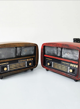 复古怀旧风收音机咖啡厅装饰品