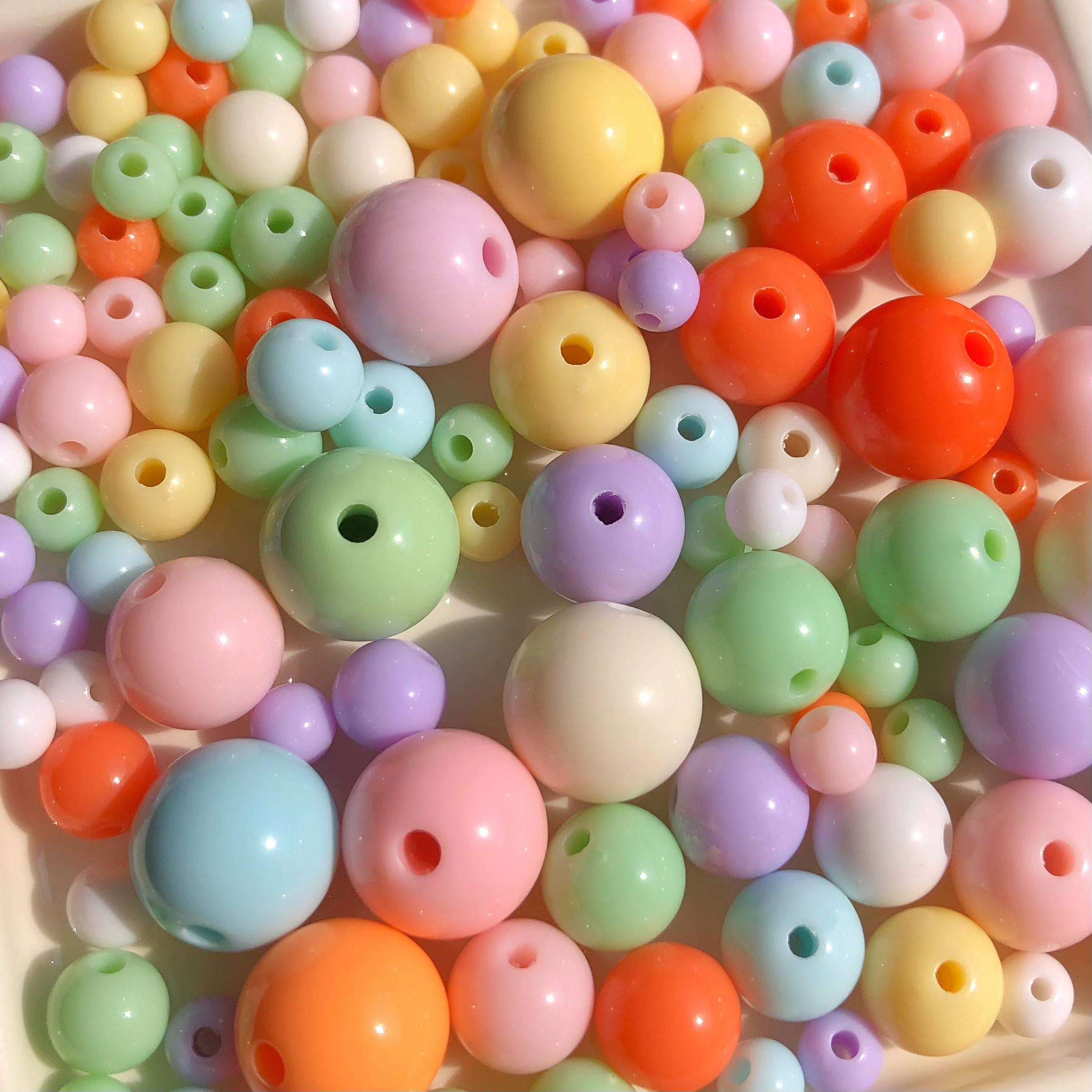 6-14mm糖果珠子散珠串珠手工diy材料手机链钥匙扣车挂件饰品配件
