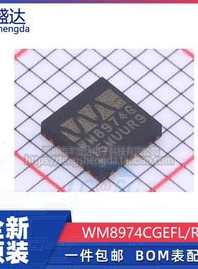 可直拍 WM8974CGEFL/RV 丝印WM8974G 封装QFN-24 编解码器接口