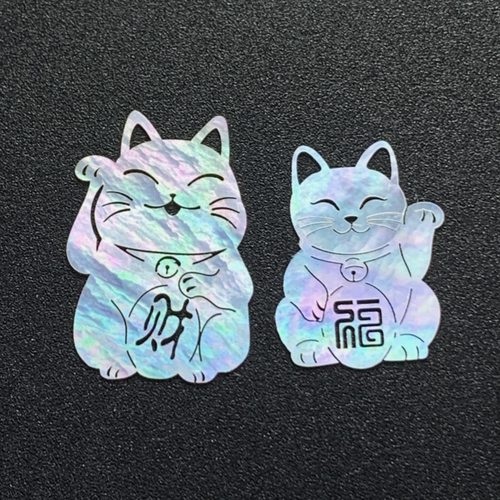 招财猫螺钿片白蝶贝夜光贝片传统纹样大漆漆器漆画漆艺镶嵌材料