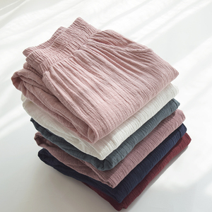 棉纱 双绉棉麻休闲裤