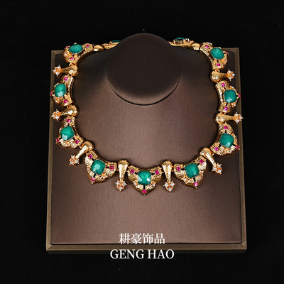 新款个性小众复古宫廷风几何合金