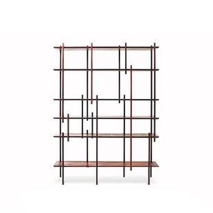 阡陌北美黑胡桃木博古架新中式实木多宝阁置物架展示架收纳柜子