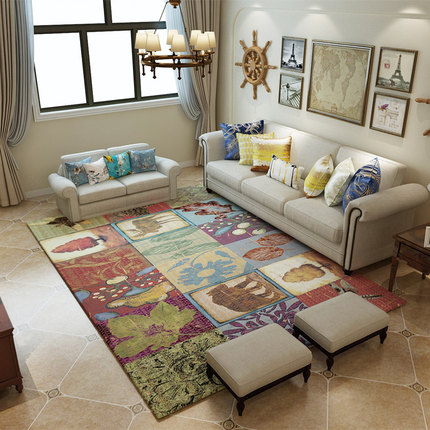 高档地毯客厅美式田园风沙发茶几垫现代简约家用卧室满铺房间床边