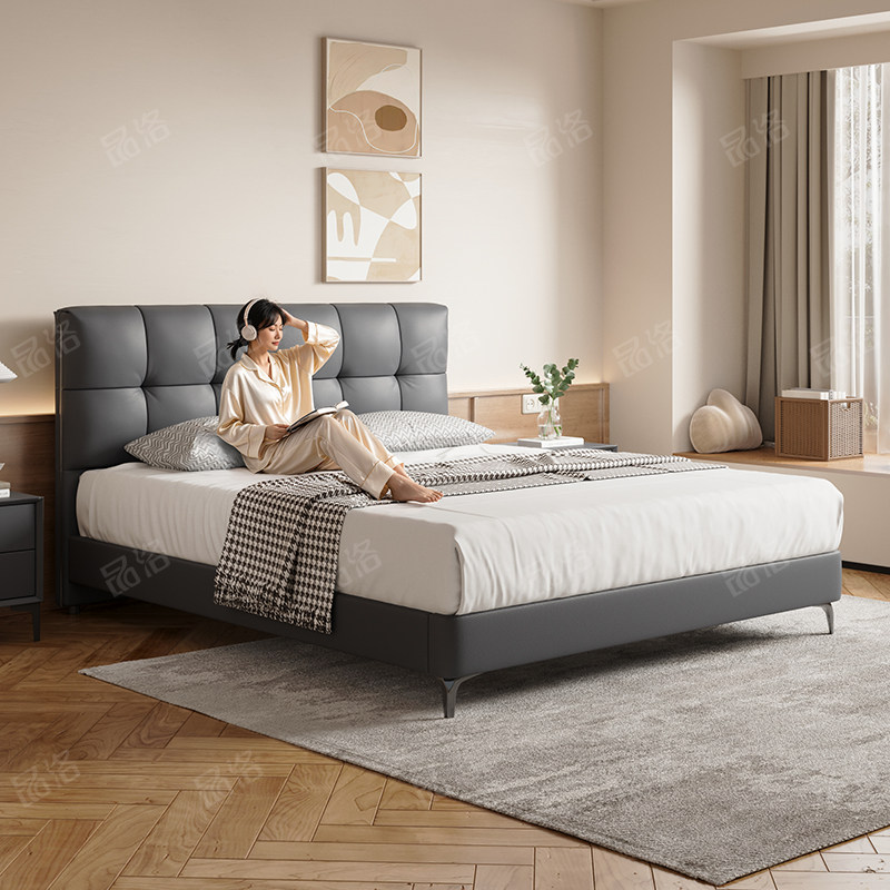 【超薄款N0.1】软包真皮床