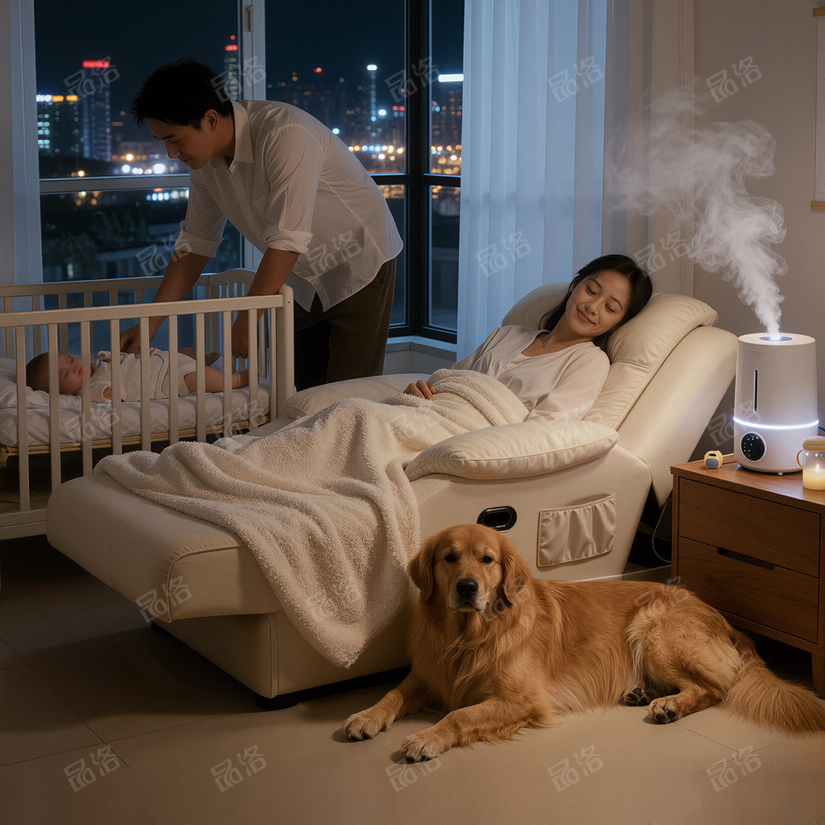 品洛孕妇护腰电动懒人沙发多角度调节托腹减压产后哺乳休闲贵妃椅