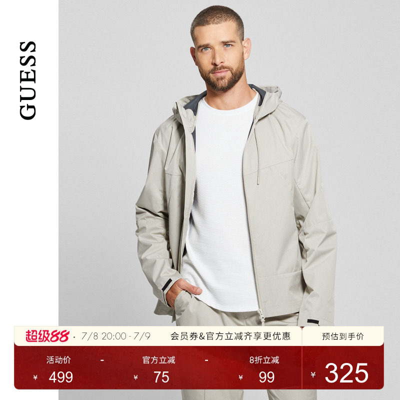 GUESS运动风休闲连帽夹克外套