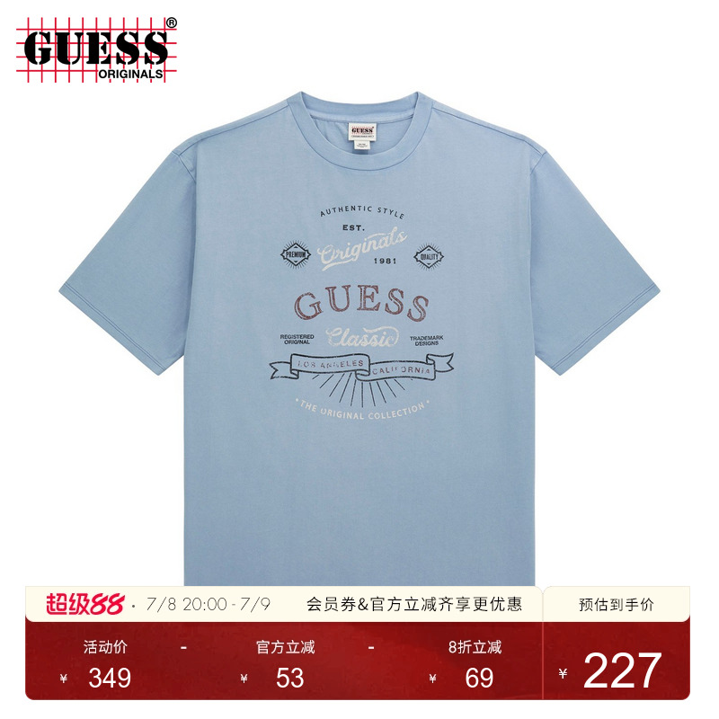 GUESSOriginals休闲圆领短袖T恤