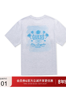 GUESS中性创意LOGO字母印花圆领短袖T恤-MP2K9425K