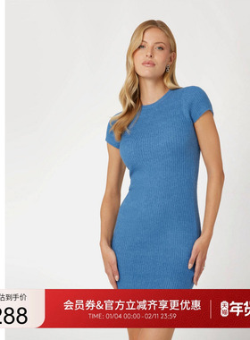 GUESS女士修身气质百搭短袖针织连衣裙-W3BK0SZ3B50