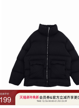 GUESS25年新款秋冬男士大口袋拉链立领绗缝面包羽绒服-MP4W5890