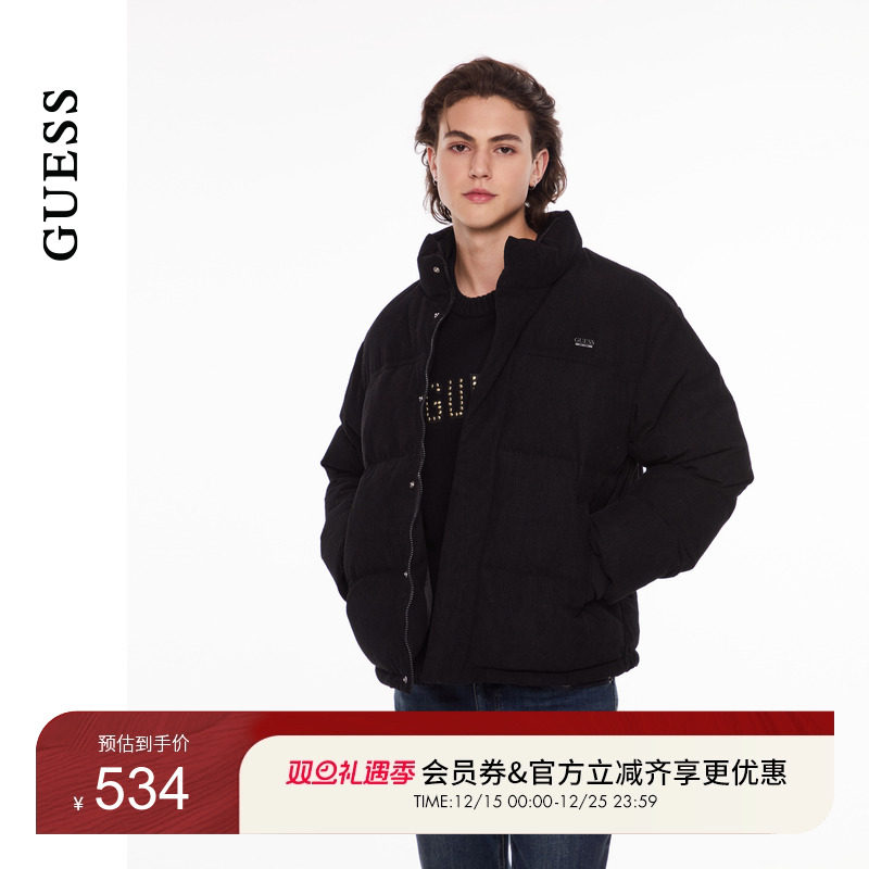 GUESS休闲百搭立领绗缝羽绒服