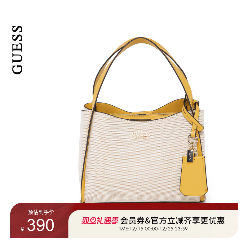 GUESS女士潮流简约风通勤百搭大容量托特包-AG966205