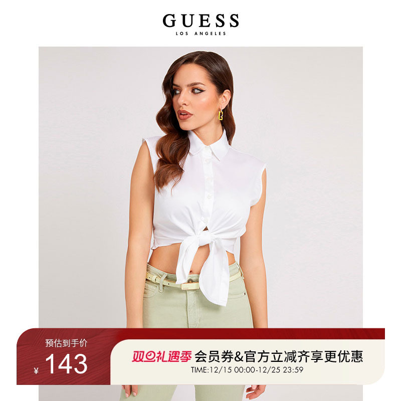 GUESS女士无袖系带衬衫