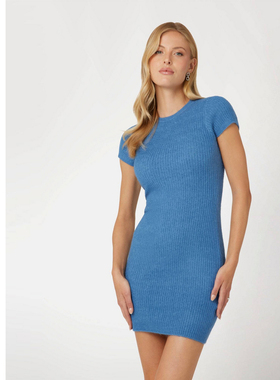 GUESS女士修身气质百搭短袖针织连衣裙-W3BK0SZ3B50