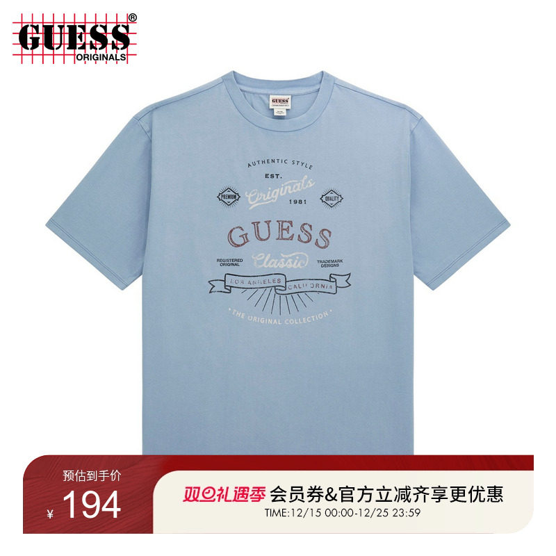 GUESSOriginals休闲圆领短袖T恤