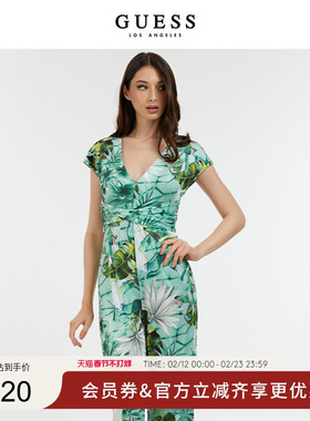 GUESS女士复古波西米亚沙滩风时尚气质园艺风连体裤-W2GD51K4JZ0