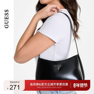 GUESS女士气质通勤亮面纯色经典款腋下包-NY949617