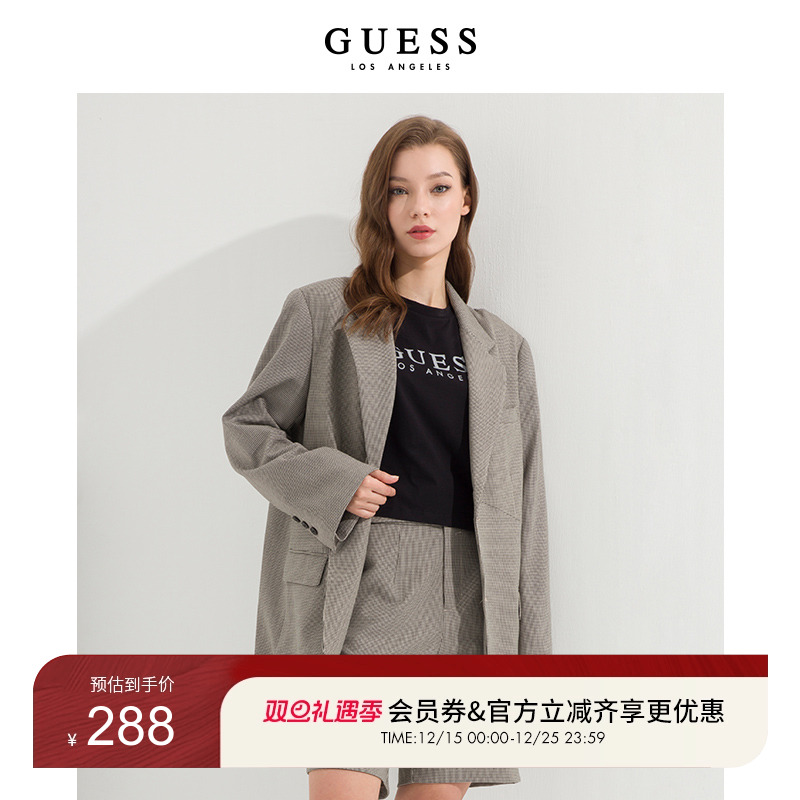 百搭休闲小格子西装外套