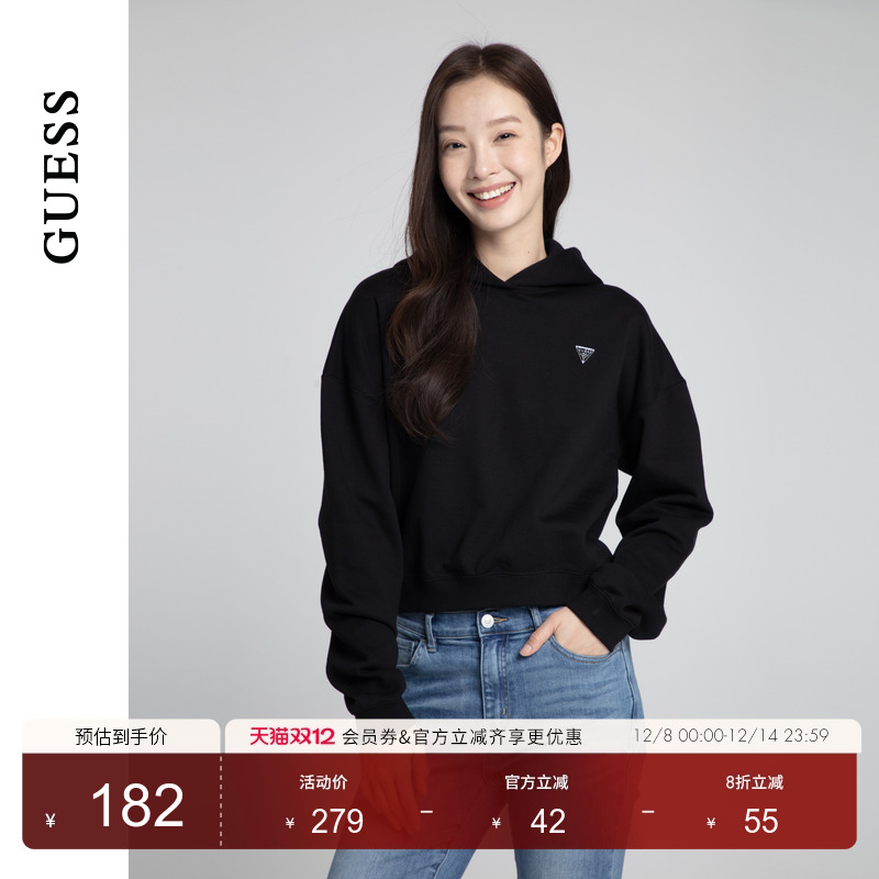 GUESS简约百搭连帽卫衣