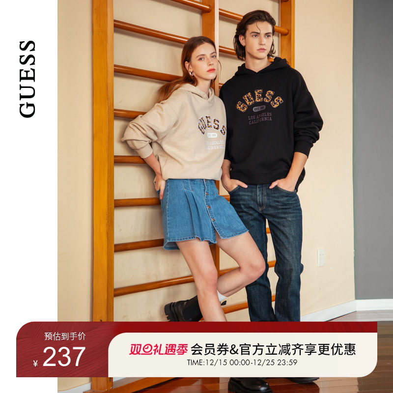 GUESS百搭百褶裙牛仔半身裙