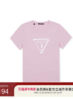 GUESS25年新款夏季女士经典logo百搭款通勤休闲短袖T恤-OP2K9404