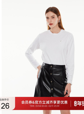 GUESS男女同款简约经典版型舒适长袖T恤-MO3K9450