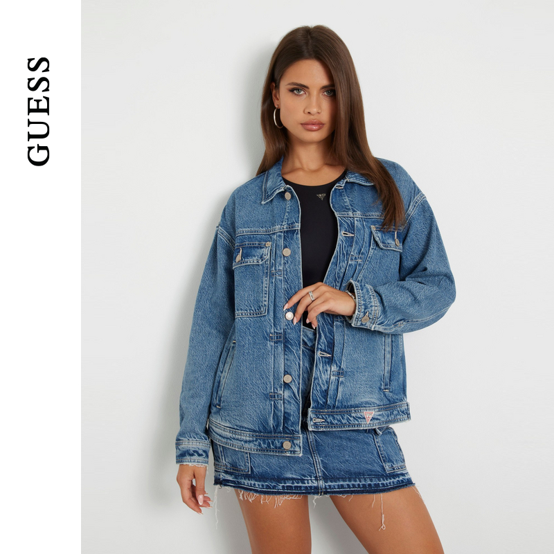 多口袋水洗牛仔外套GUESS