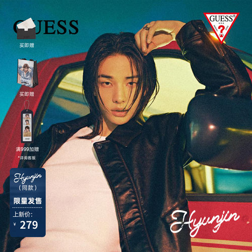 【HYUNJIN明星同款】GUESS 2026经典印花无袖T恤背心GKB001M