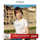 GUESS女立体印花设计感小众圆领短袖 正肩T恤上衣YN2K8406K