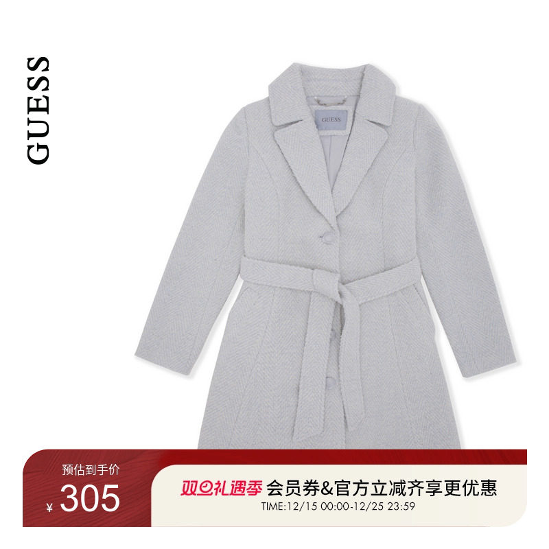 GUESS气质羊毛毛呢外套
