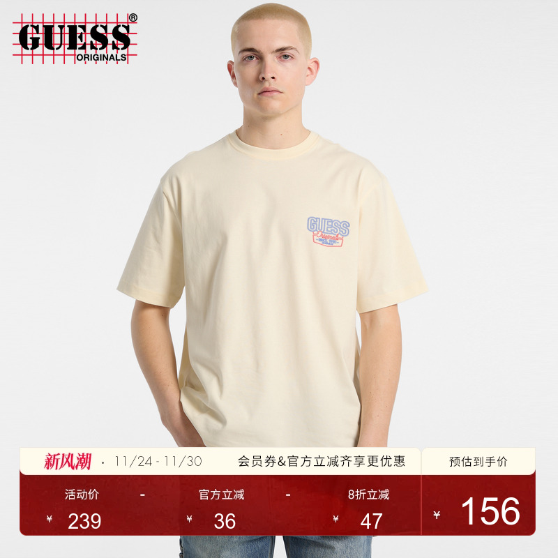 GUESSOriginals潮酷LOGO短袖T恤