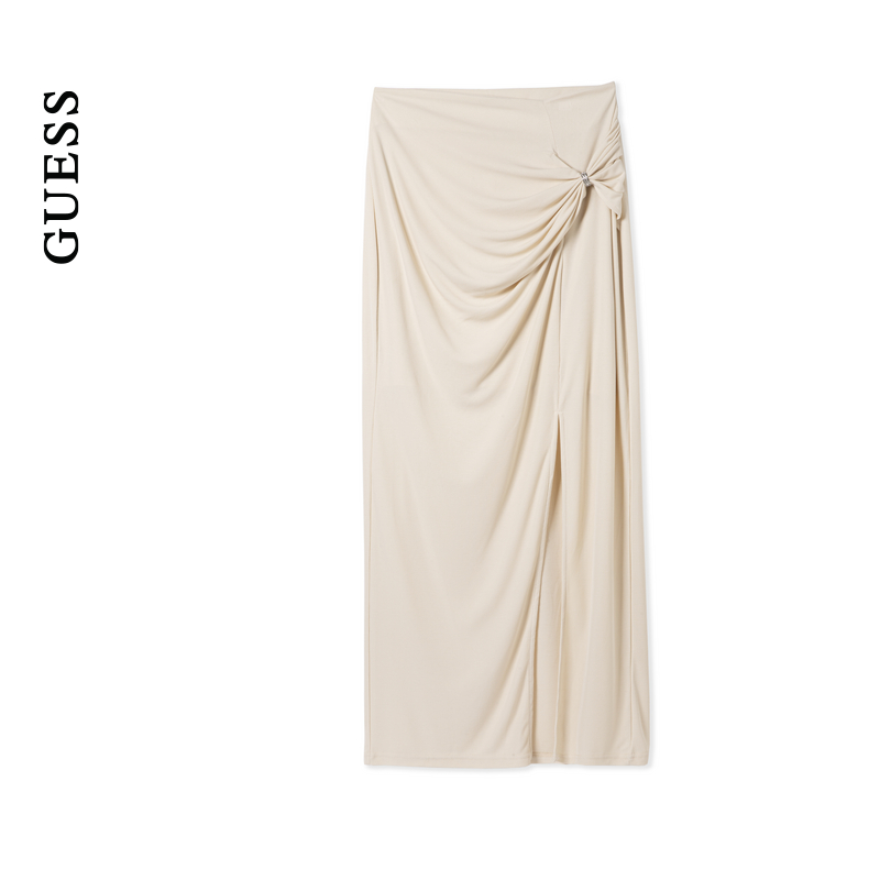 GUESS典雅褶皱设计半身长裙