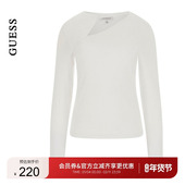 T恤 GUESS女士纯色百搭高弹修身 长袖 W5RP32KCMI2